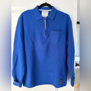 Percival Blue Men's Wool half-zip Sweater